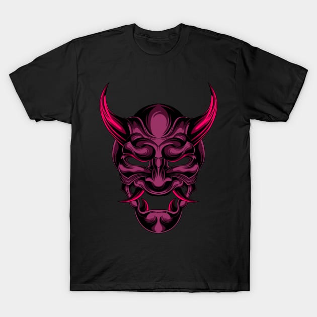 PURPLE DEMON MASK T-Shirt by sugiartoss_